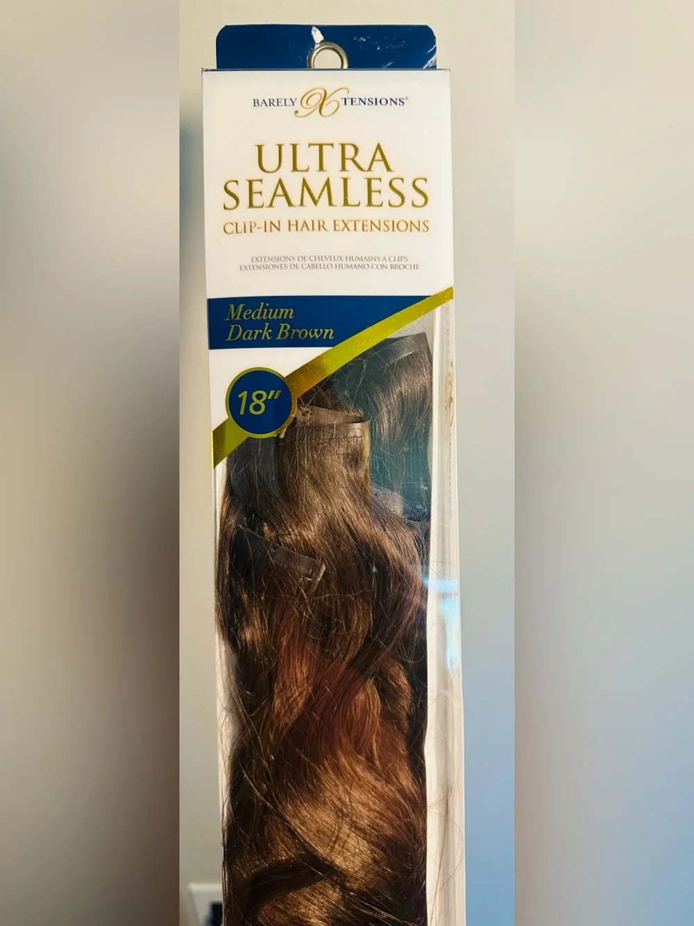 Barely Xtentions 18Inch Ultra-Seamless Clip-in Hair Extensions Medium Dark Brown